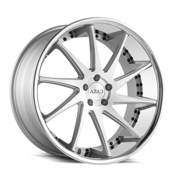 Azad-AZ23-Brushed-Silver-w/-Chrome-Lip-Silver-22x10.5-72.56-wheels-rims-fälgar