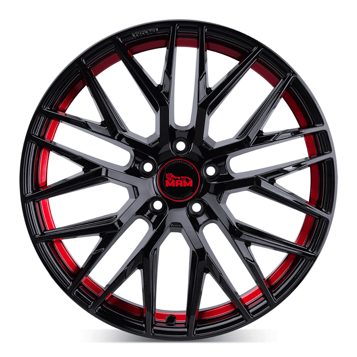 MAM RS4 Black Painted Red - 18x8 | 5x112 | +30 | 72.6mm