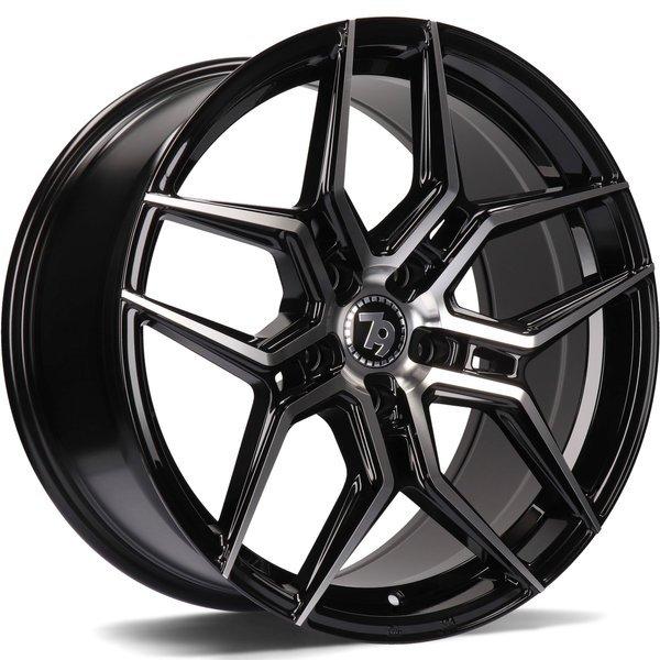 79Wheels-SV-B-Black-Front-Polished-Black-18x9-66.6-wheels-rims-felger-Felgkongen